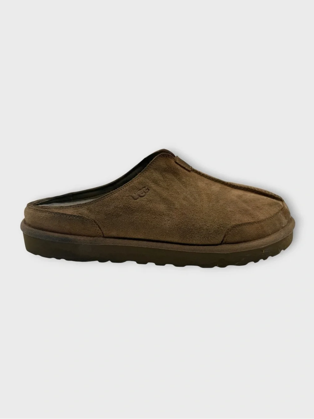 UGG Mens Marcman Fur Lined Suede Slip On Clog Size 12 Style Fair Condition